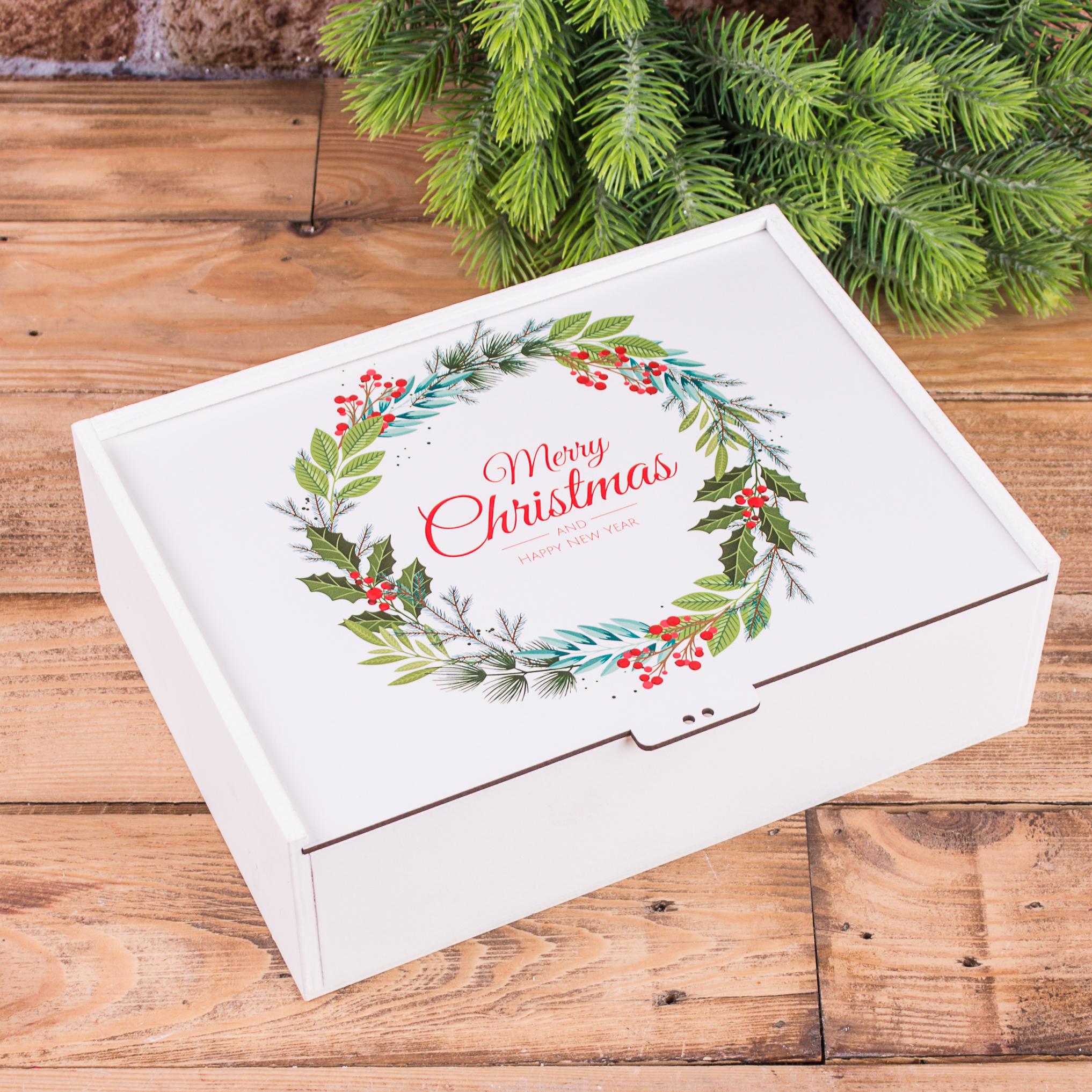 Коробка прямоугольная Merry Christmas 25 см (957-2)