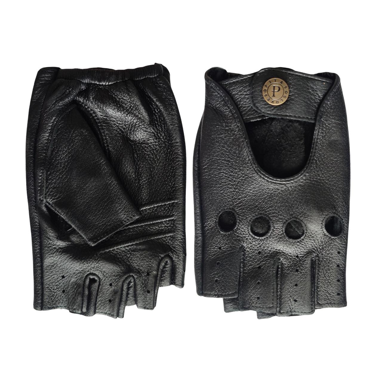 Перчатки мужские Pitas кожаные/безпалые из оленьей кожи р. 10,5 Черный (5003) - фото 2