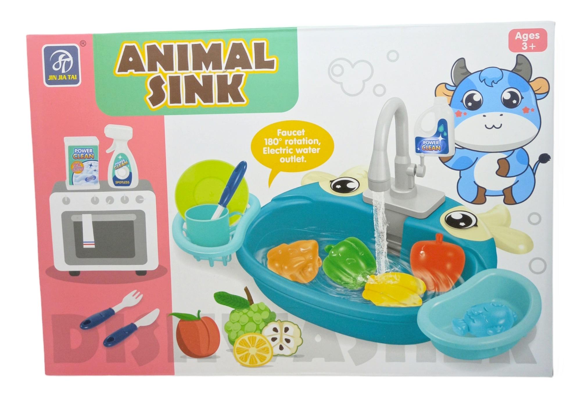 Мийка іграшкова з циркуляцією води дитяча з краном фруктами рибкою та посудом 17 деталей - фото 8