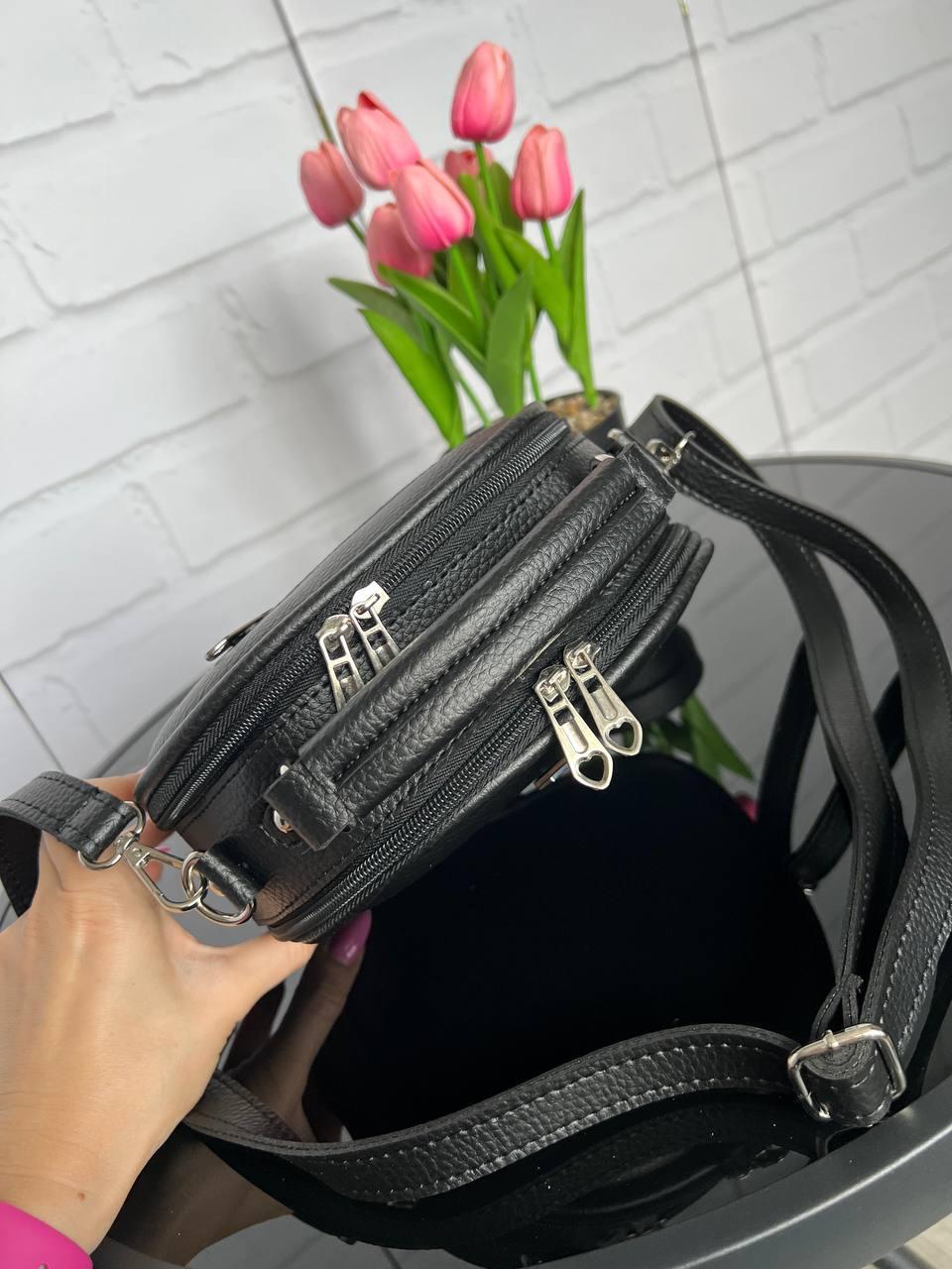 Сумка жіноча кросс-боді з екошкіри 22х17х9 см Чорний (2682007781) - фото 5 Сумка жіноча кросс-боді з екошкіри 22х17х9 см Чорний (2682007781) - фото 5