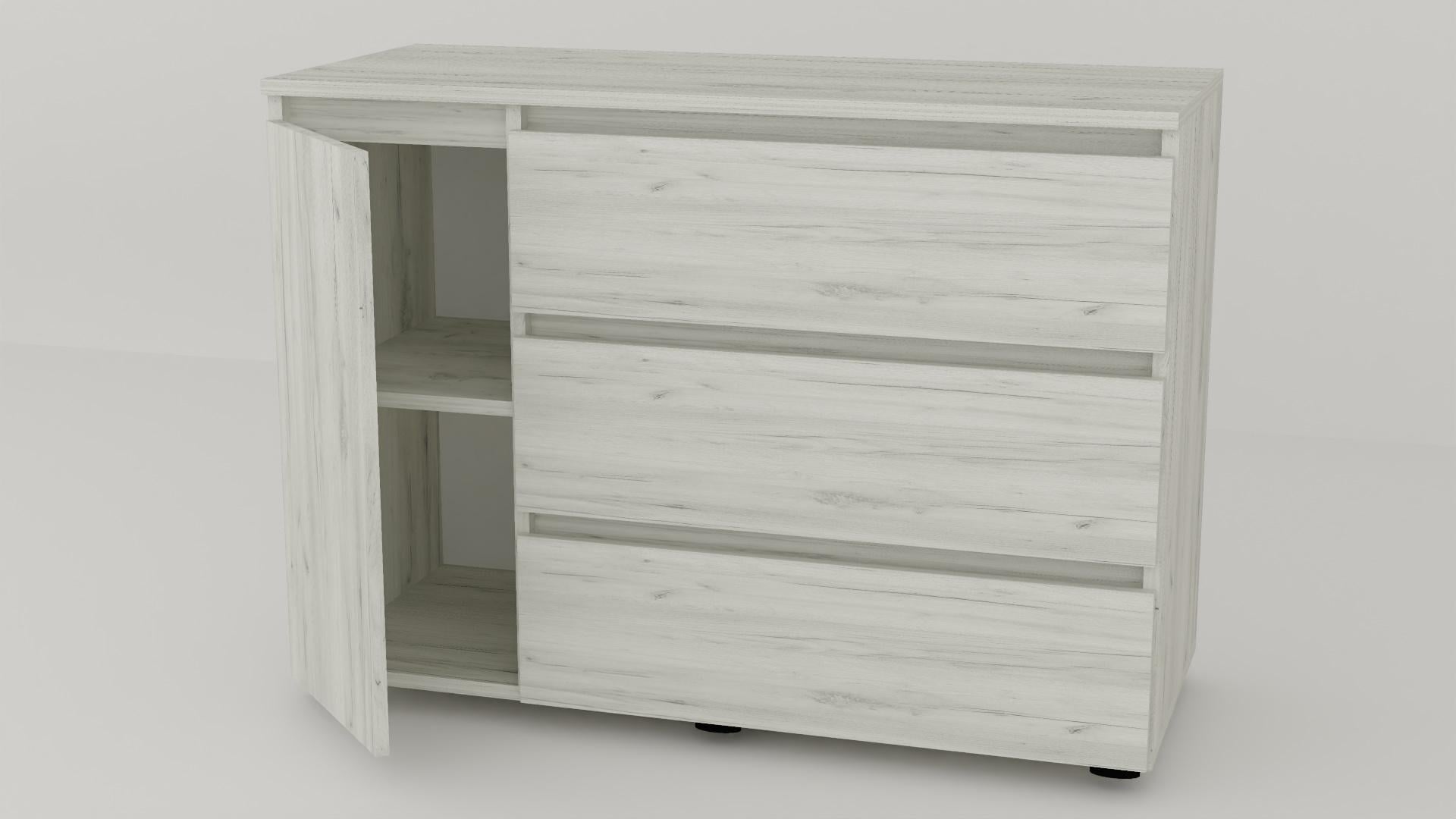 Комод Алекса СН-13/38 105х38х75 см Дуб крафт белый Комод Алекса СН-13/38 105х38х75 см Дуб крафт белый