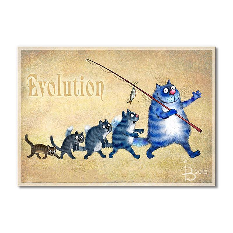 Модульная картина Эволюция котиков 1 модуль 60x90 см (_rinaz_20152239)