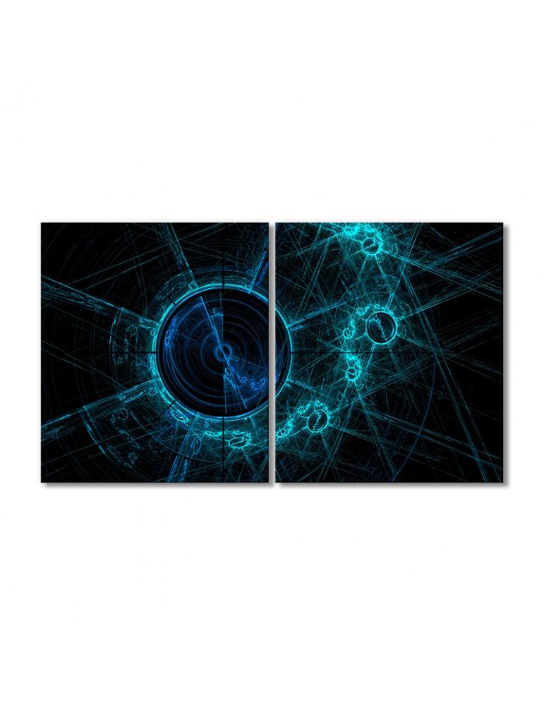 Картина модульная Синтетические нейроны 2 модуля 120x180 см