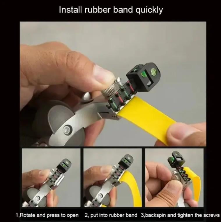 Рогатка мощная спортивная металлическая с лазерным прицелом и керамическими шариками - фото 3 Рогатка мощная спортивная металлическая с лазерным прицелом и керамическими шариками - фото 3