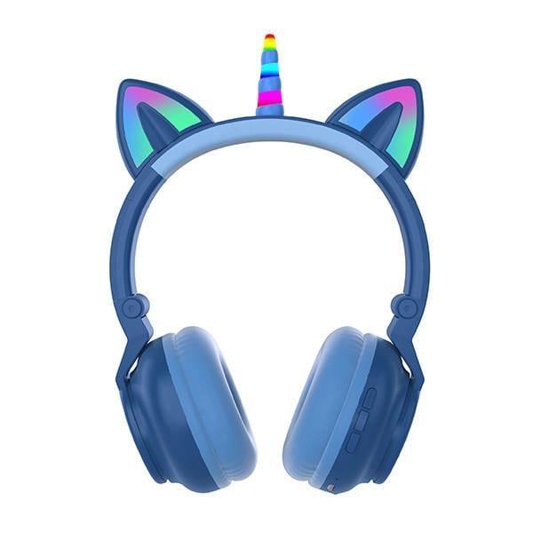 Наушники Cat с кошачьими ушками STN-27 Bluetooth беспроводные RGB Синий