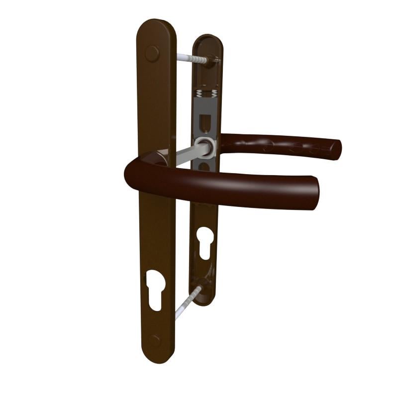 Гарнитур нажимной ASTEX Antey DHS 85/26/208 мм с фиксирующей пружиной Коричневый (DHS 85/26/208 RAL8019)