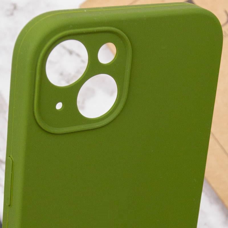 Противоударный Чехол Silicone Case Full Camera Protective (AA) для Apple iPhone 14 (6.1") Зеленый / Dark Olive - фото 6