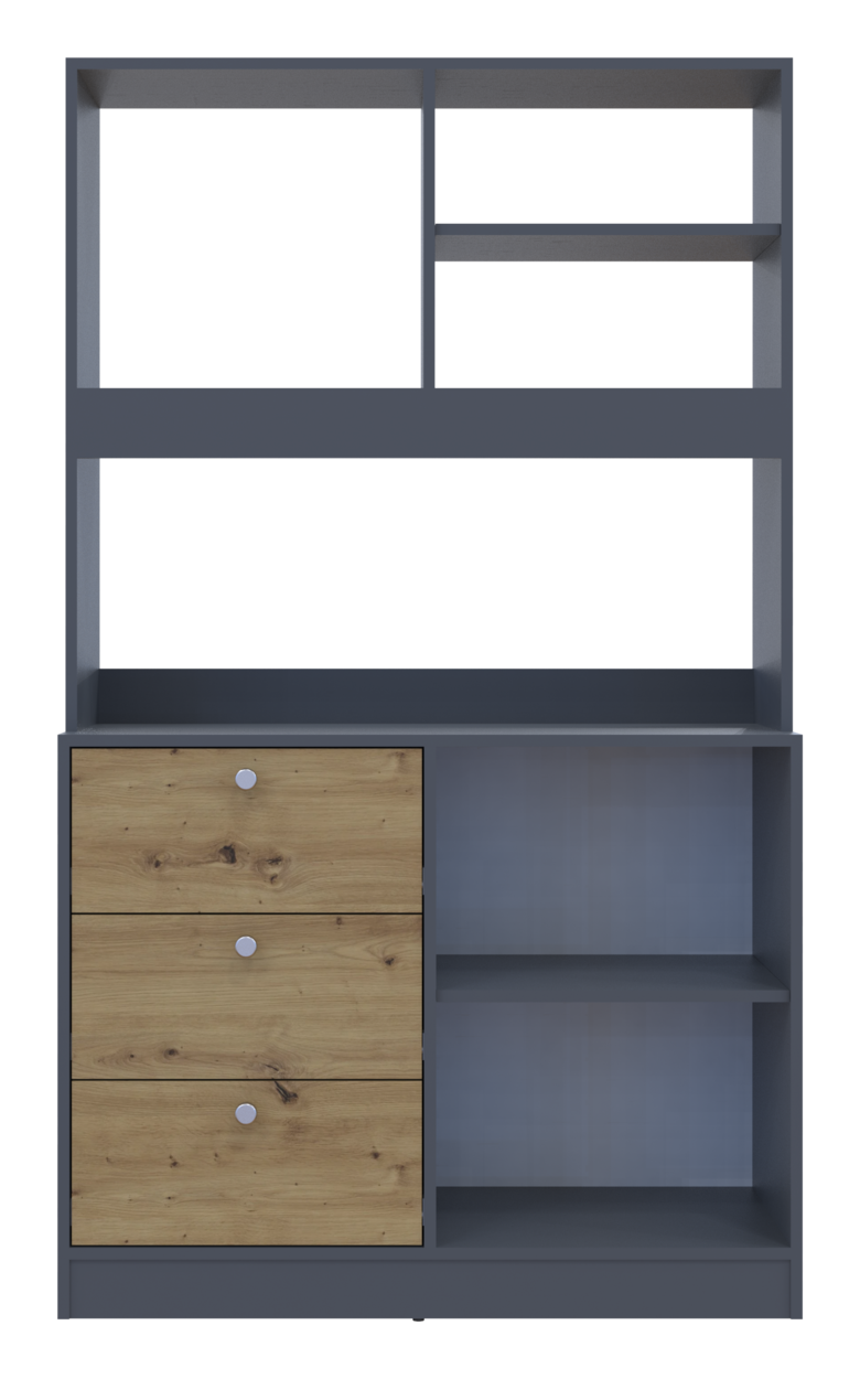 Готова кухня міні Doros Лея ДСП 100х43х171 см Графіт/Дуб евок (81359336) - фото 7 Готова кухня міні Doros Лея ДСП 100х43х171 см Графіт/Дуб евок (81359336) - фото 7