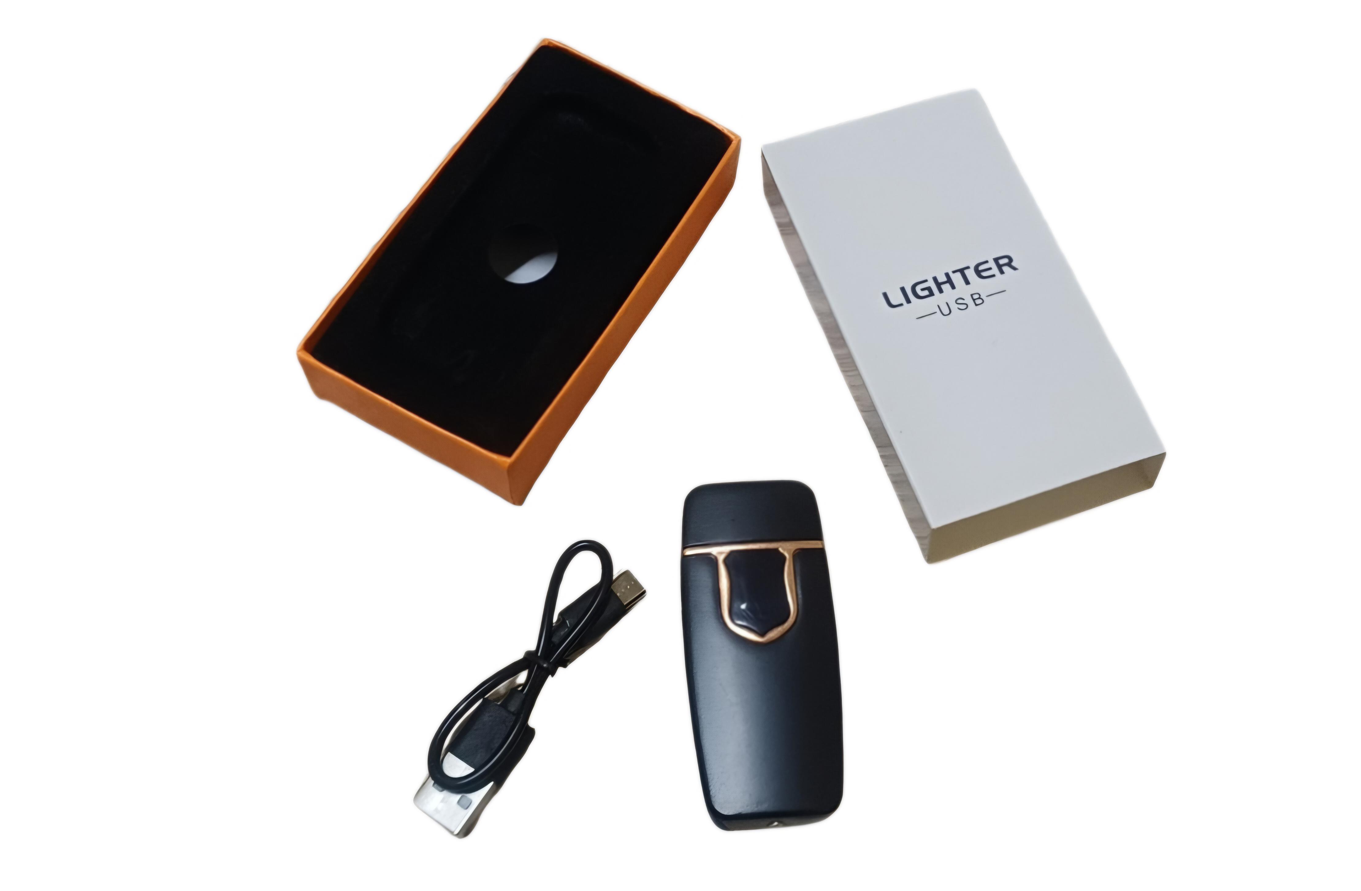 Зажигалка спиральная электроимпульсная Lighter спиральная с зарядкой от USB Черный (1472)