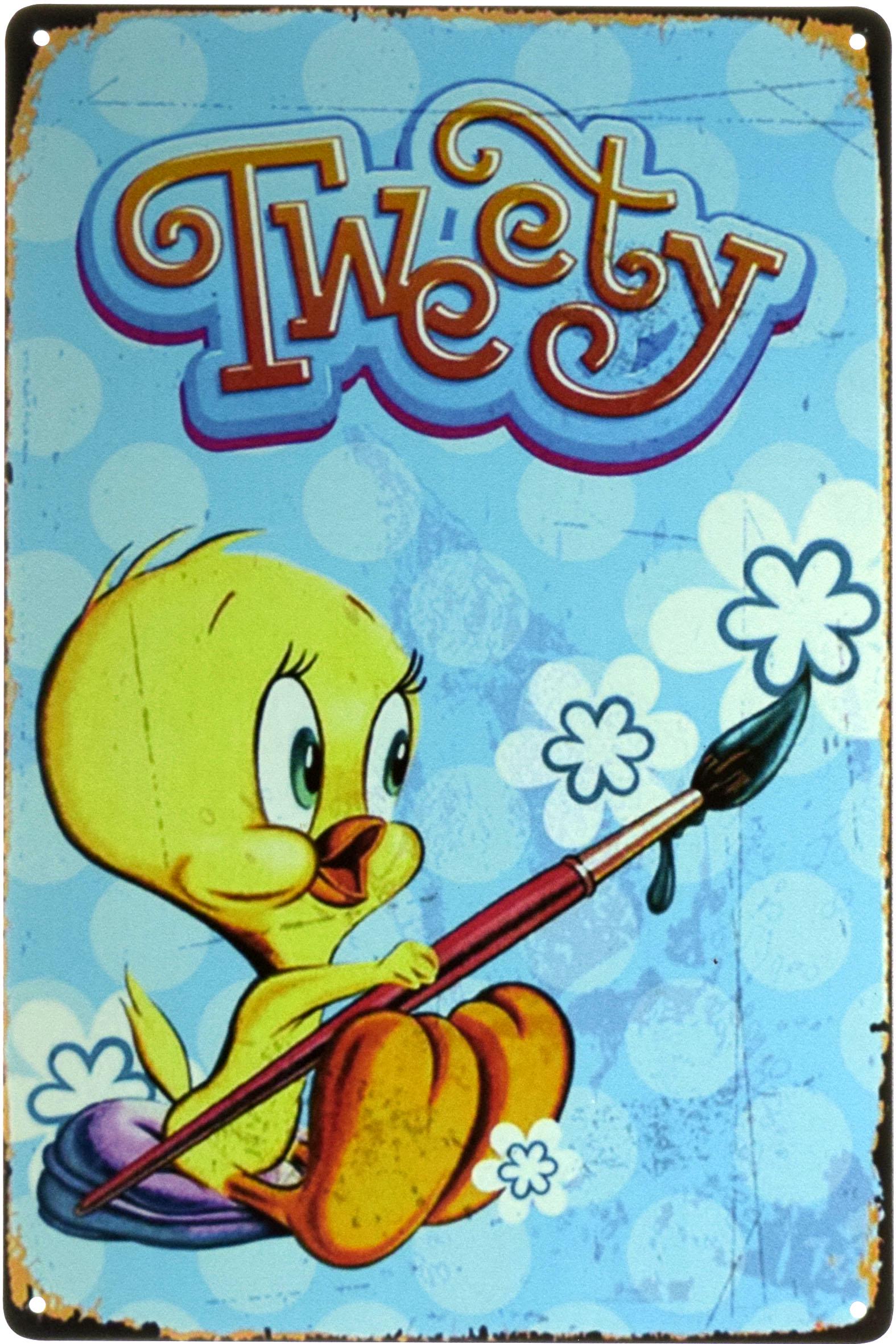 Табличка металлическая Твити/Tweety 20x30 см