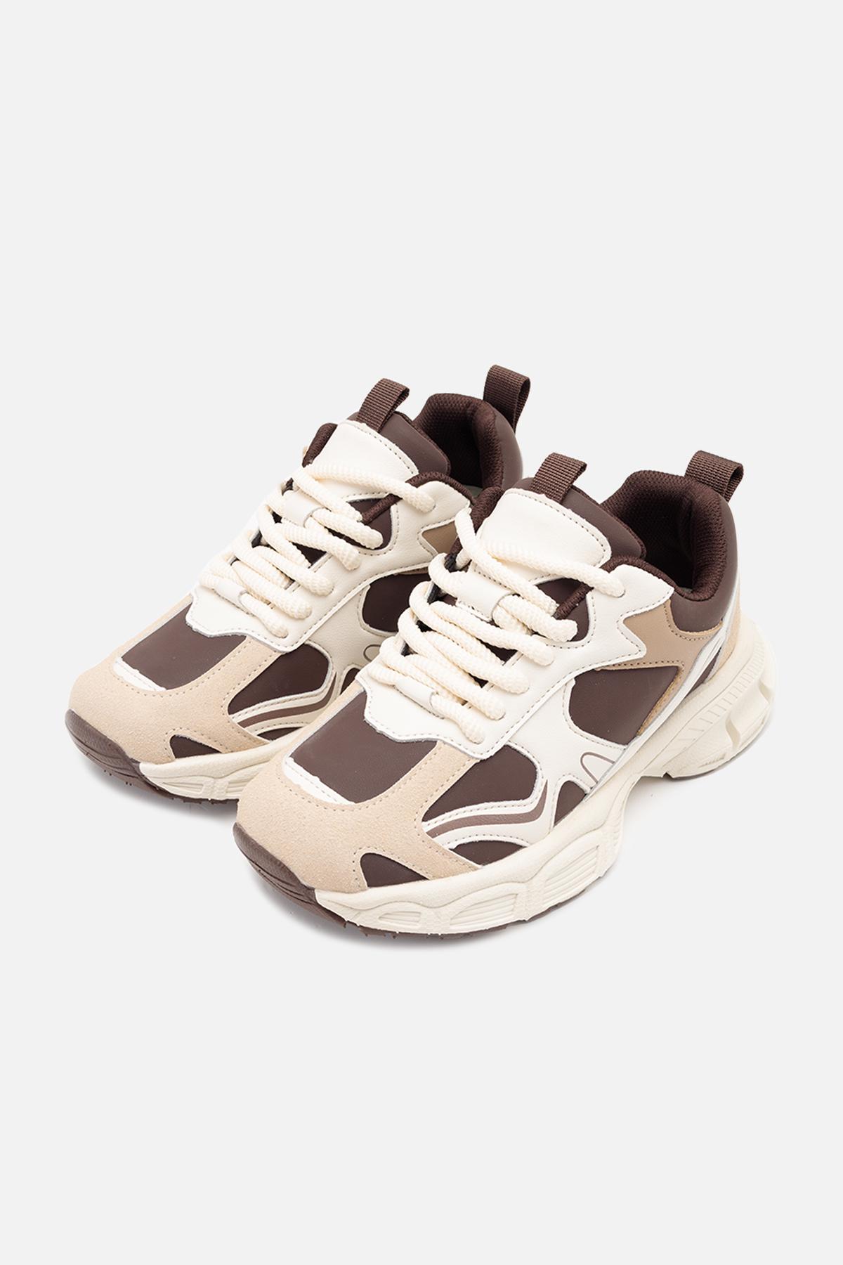 Кроссовки женские на плоской подошве р. 38 Коричневый (SKT001030712) - фото 3