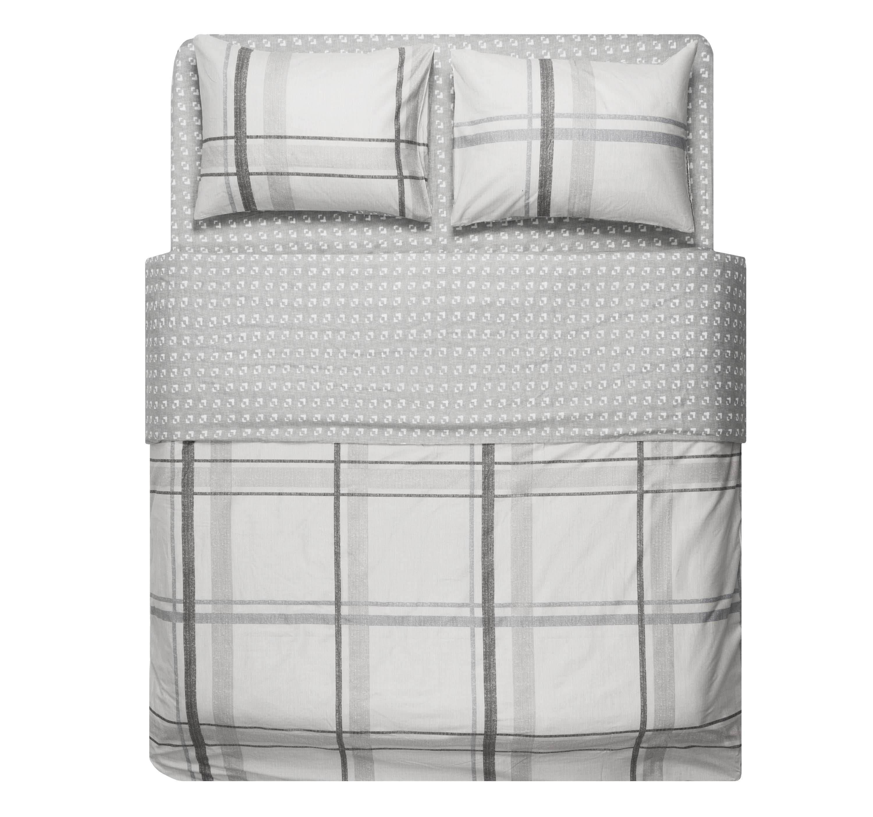 Комплект постельного белья Ardesto Gloria Клеточка двуспальный 200х220 см Тауп (ART2022CG)