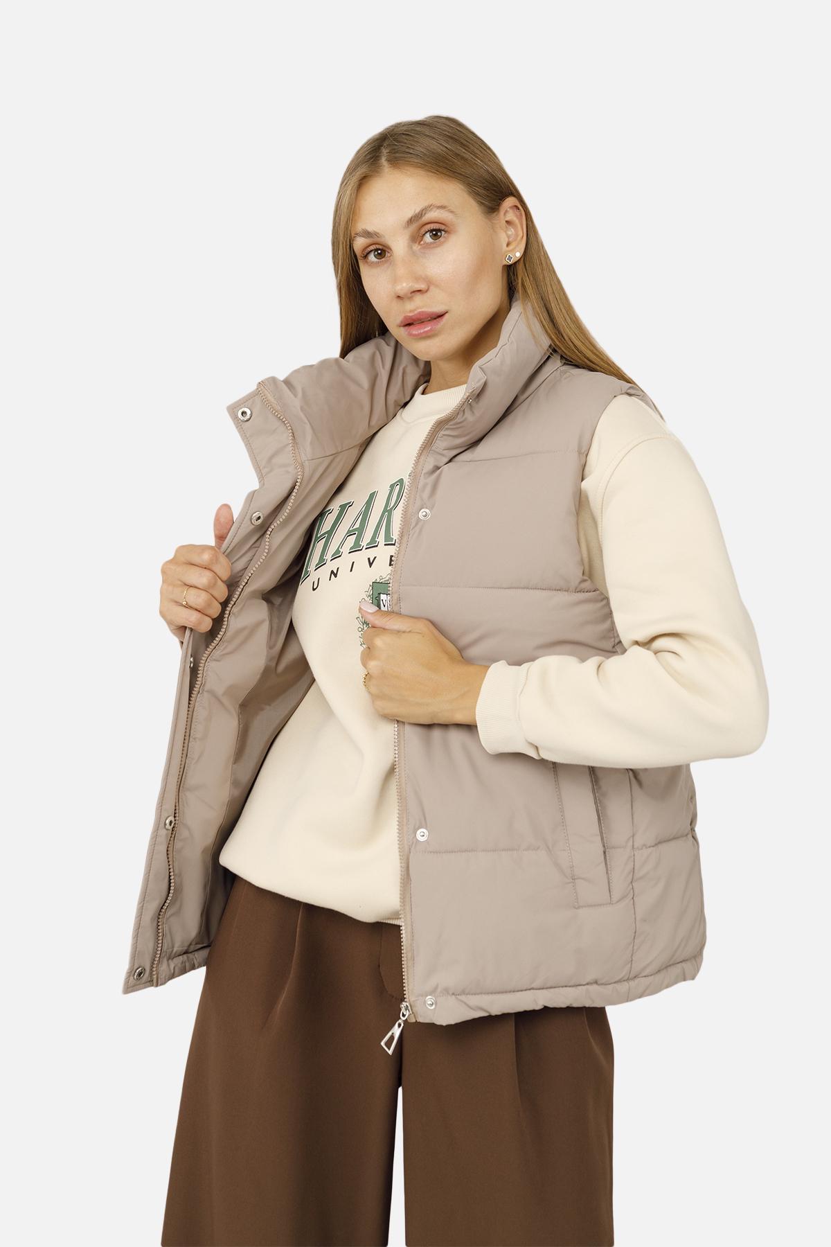 Жилет утепленный женский р. р. 38 Капучино (SKT001009707) - фото 3 Жилет утепленный женский р. р. 38 Капучино (SKT001009707) - фото 3