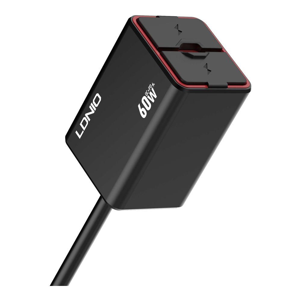 Зарядний пристрій автомобільний LDNIO C108 1USB/1USB-C 60W+Type-C to Type-C - фото 4
