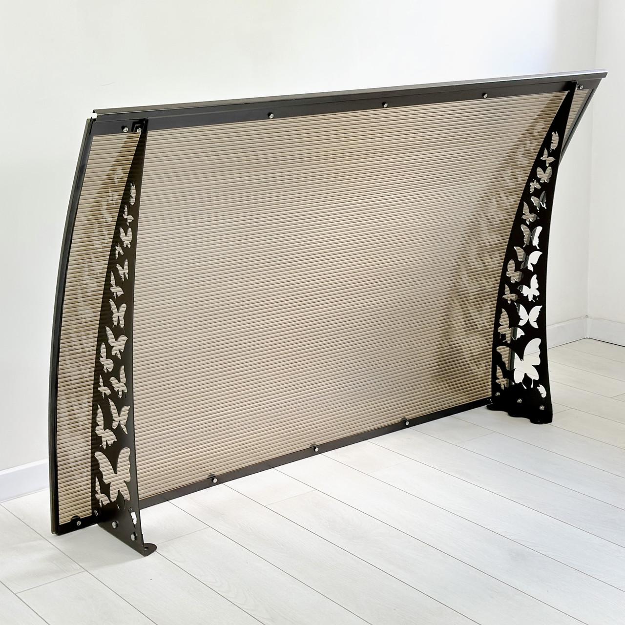 Навес-козырек Бабочки сотовый поликарбонат 6 мм 100х80 см (2702251)