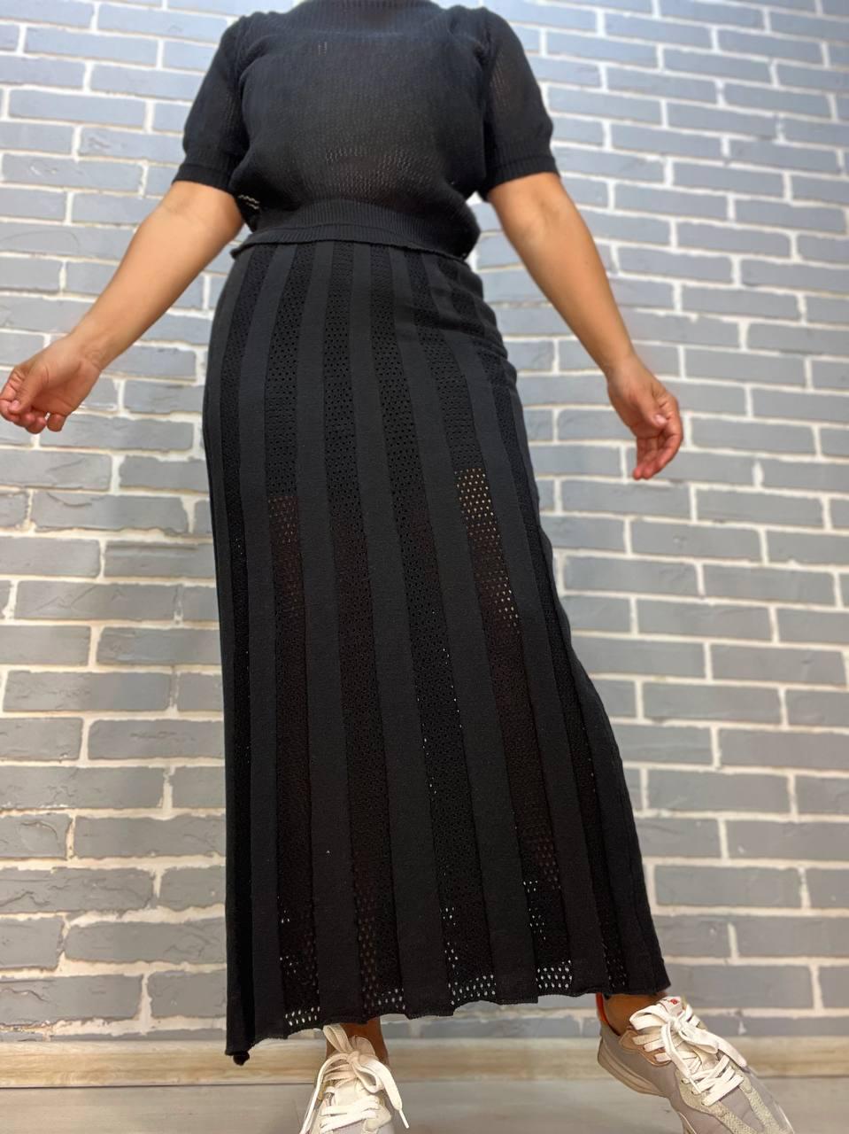 Костюм женский MINTAS 4222 юбка длинная с регланом OS Черный (2504) - фото 4 Костюм женский MINTAS 4222 юбка длинная с регланом OS Черный (2504) - фото 4