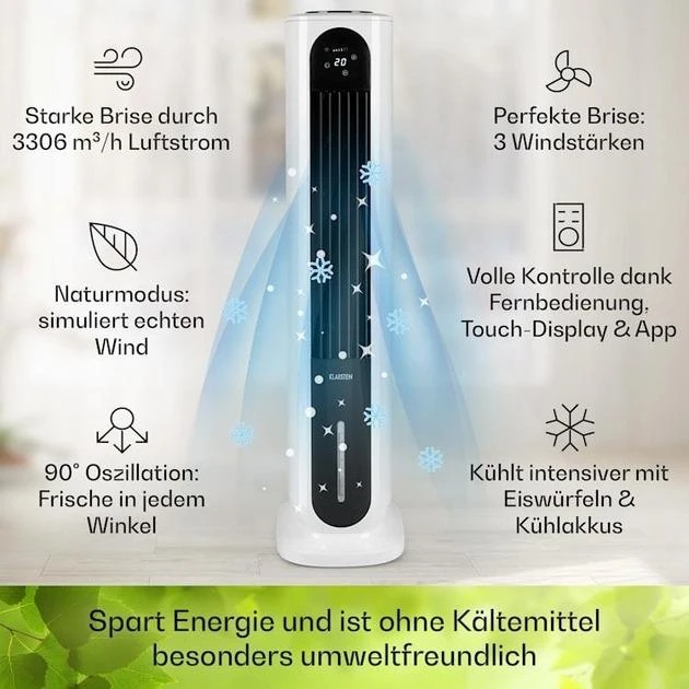 Кондиціонер мобільний KLARSTEIN Polar Tower Smart 4в1 (10035830) - фото 5 Кондиціонер мобільний KLARSTEIN Polar Tower Smart 4в1 (10035830) - фото 5