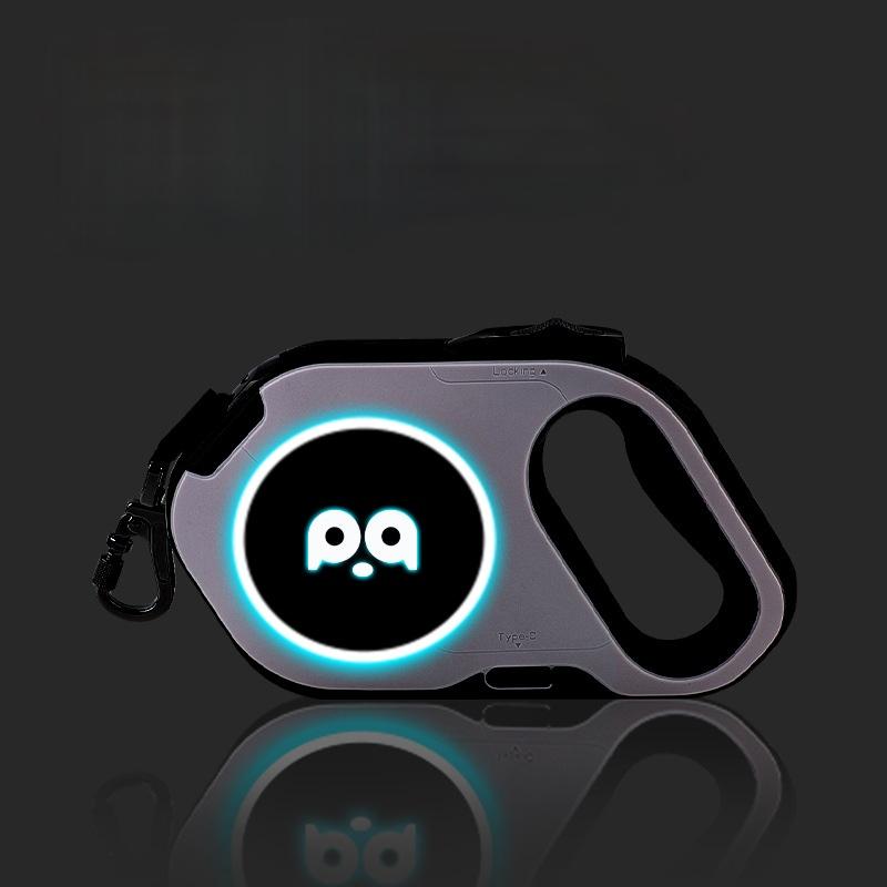 Поводок рулетка с LED подсветкой автоматическая на USB 5 м Белый - фото 4