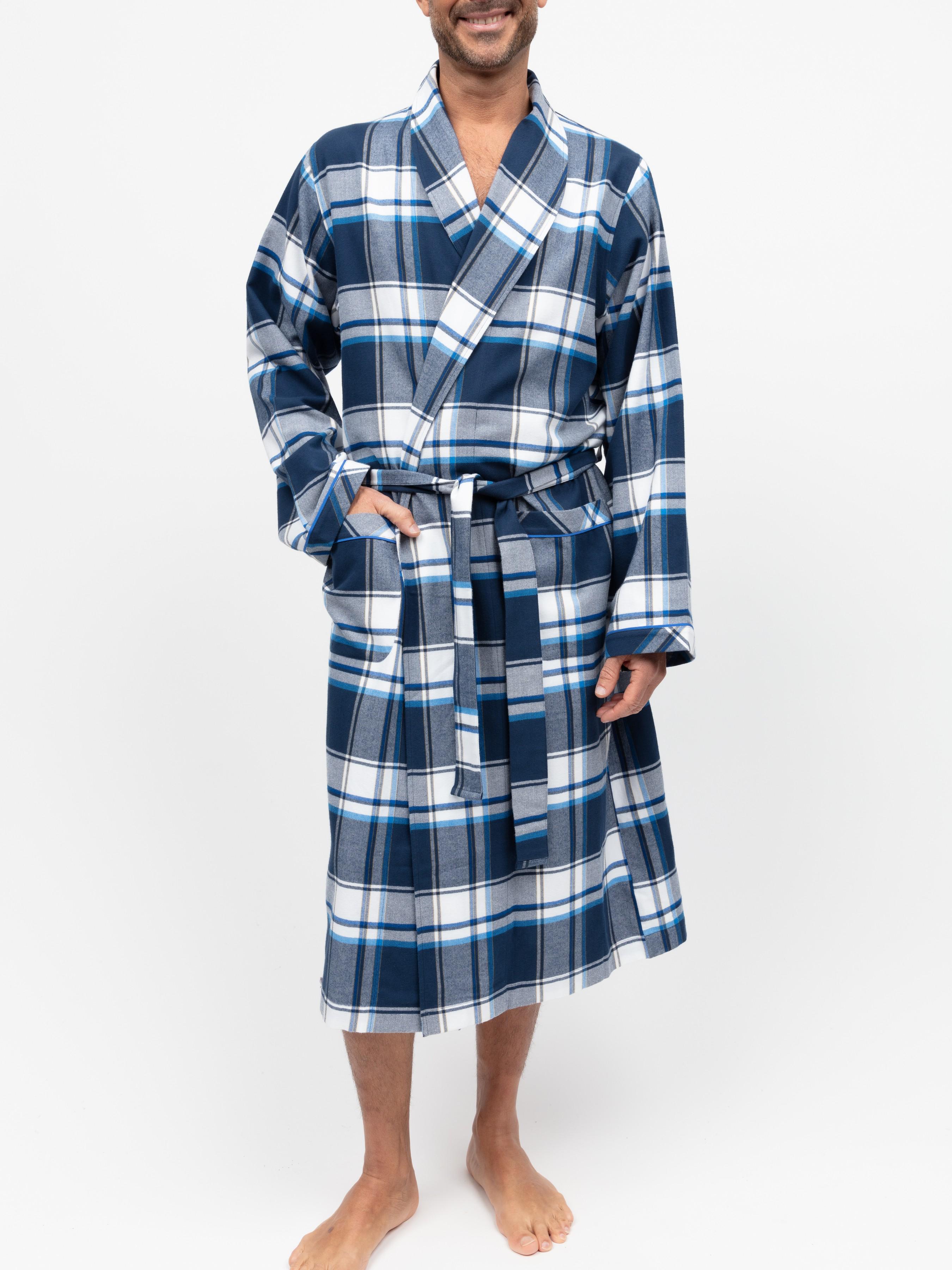 Халат мужской CYBERJAMMIES Frosty 3144FRY S в клетку Синий (5051877618572)