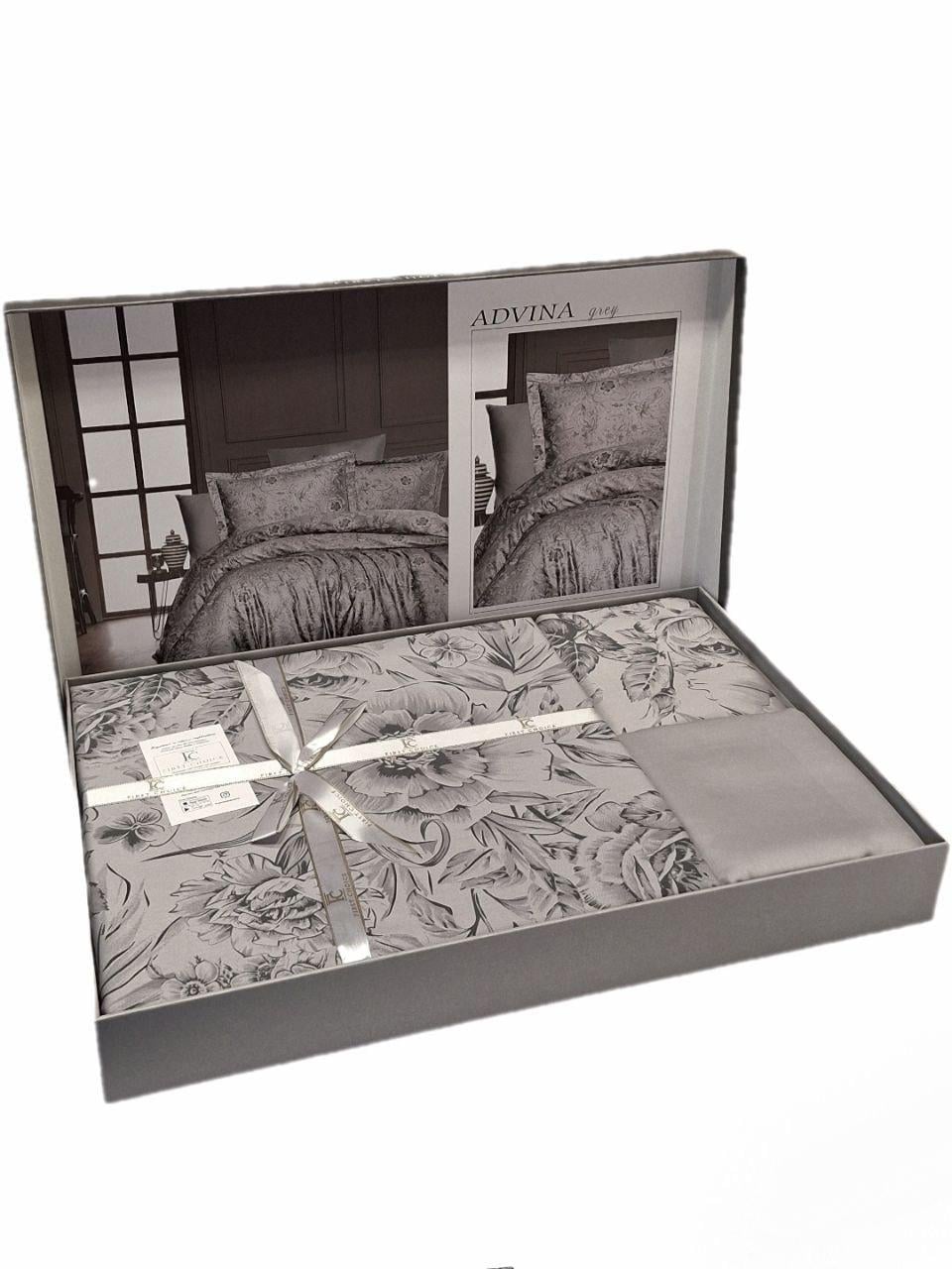 Комплект постельного белья First Choice сатин люкс евро Advina Grey (2578)