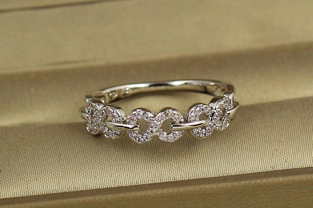 Кольцо Xuping Jewelry Восьмерки р. 18 Серебристый (35435619)