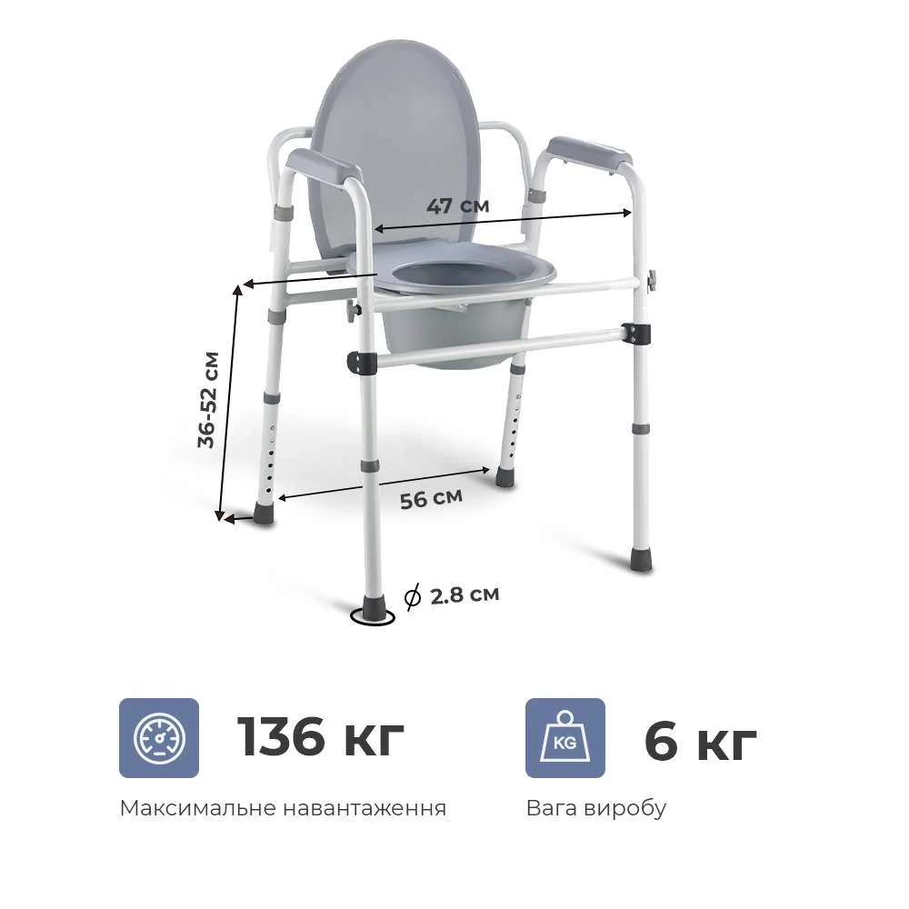 Стілець-туалет складаний розбірни (OSD-2110Q) - фото 3
