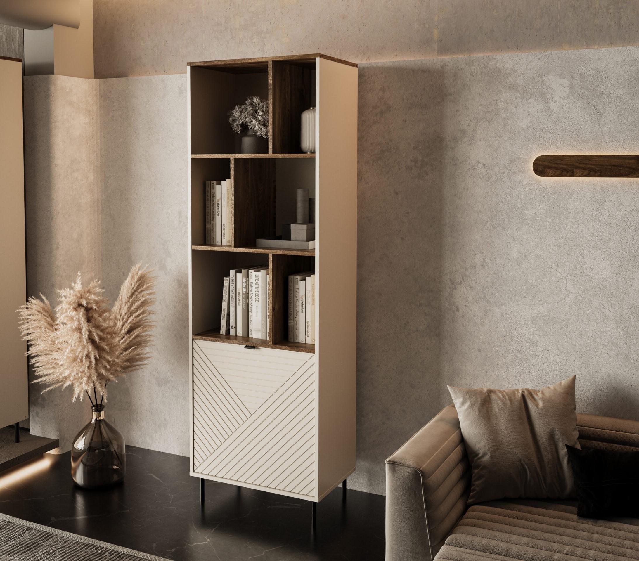 Стеллаж JUST 1D с открытыми полками и отделом с дверцей Кашемир (ART2146) Стеллаж JUST 1D с открытыми полками и отделом с дверцей Кашемир (ART2146)