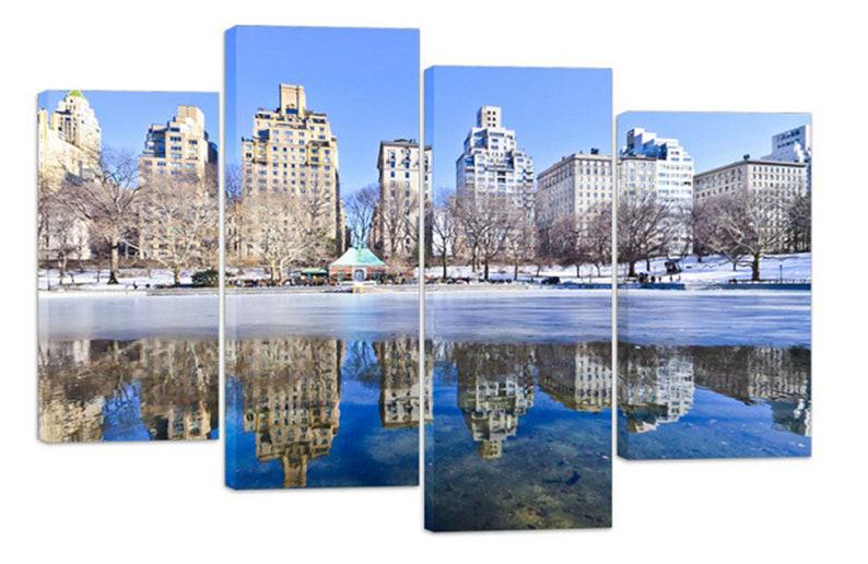 Модульная картина KIL Art Зимний Нью-Йорк на холсте из четырех частей 129x90 см (M4_L_528)