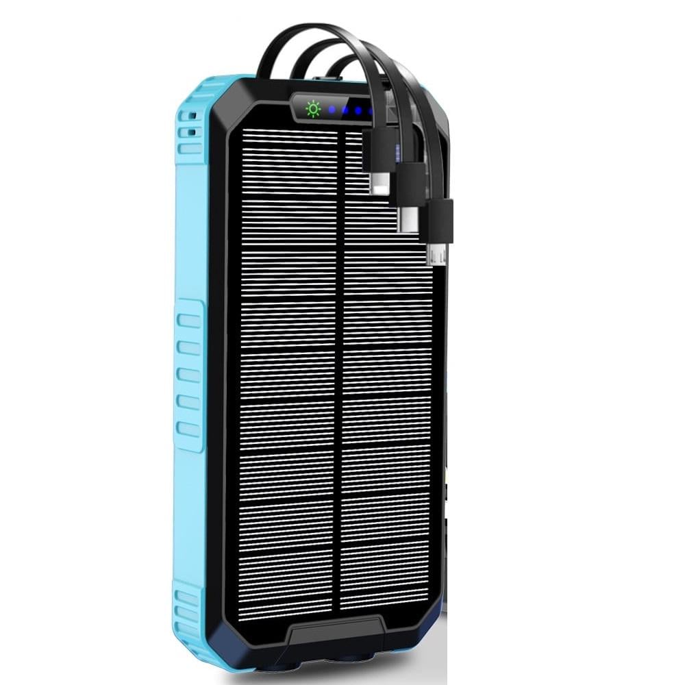 Повербанк із сонячною панеллю VHG DN49 Wireless Solar Power Charger 30000 mAh Blue