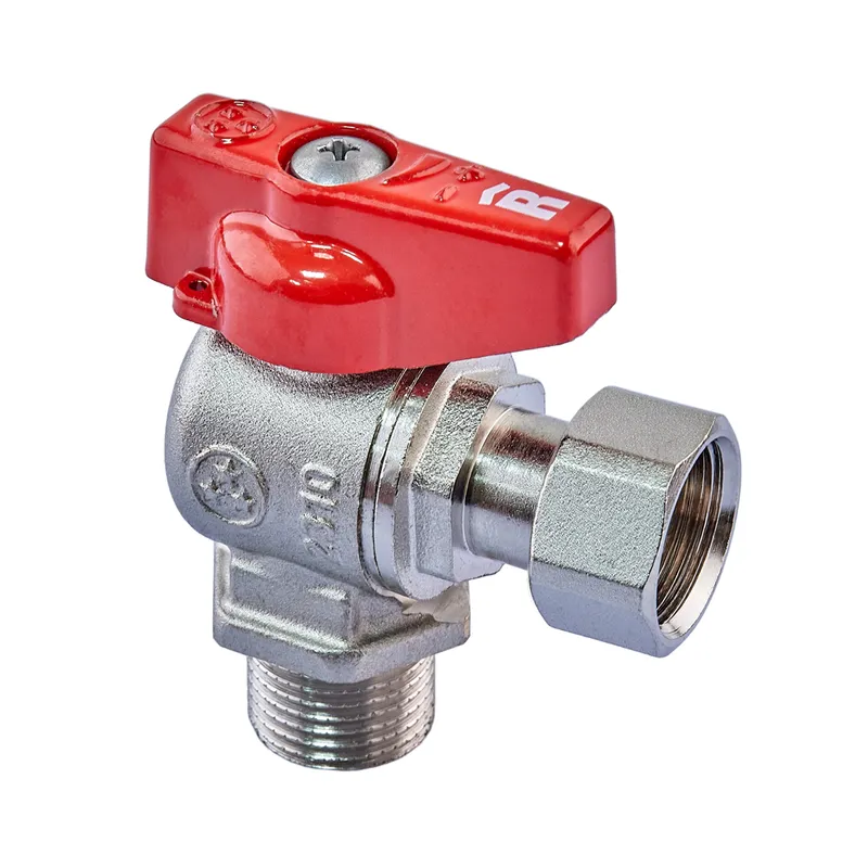 Кран кульовий Roho R116-050 -1/2"х1/2" ВЗ кутовий Н/Г ручка метелик Червоний (RO0235)