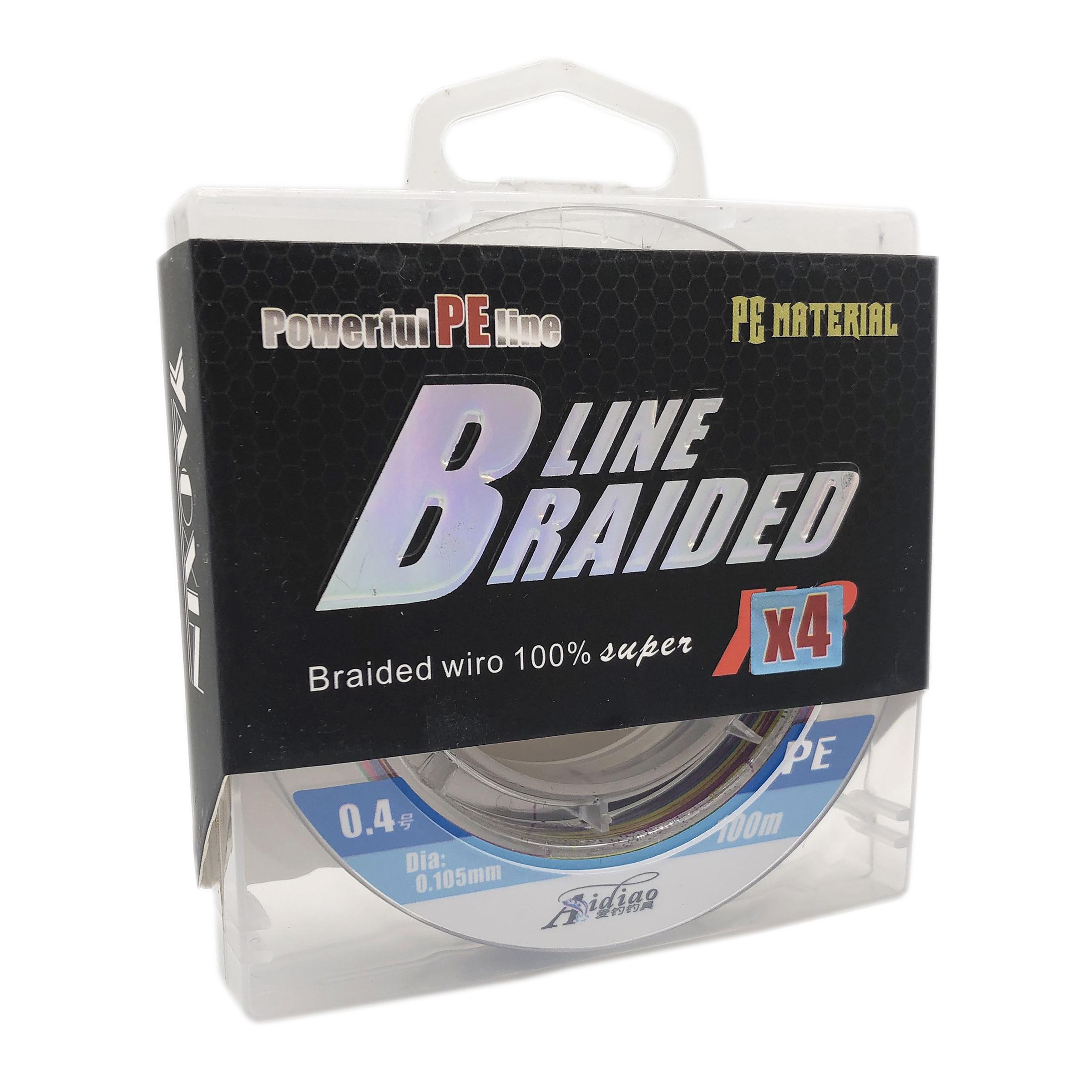 Шнур Aidiao Line Braided PEx4 0.4 100 м 0,105 мм 5,2 кг Разноцветный (7866)