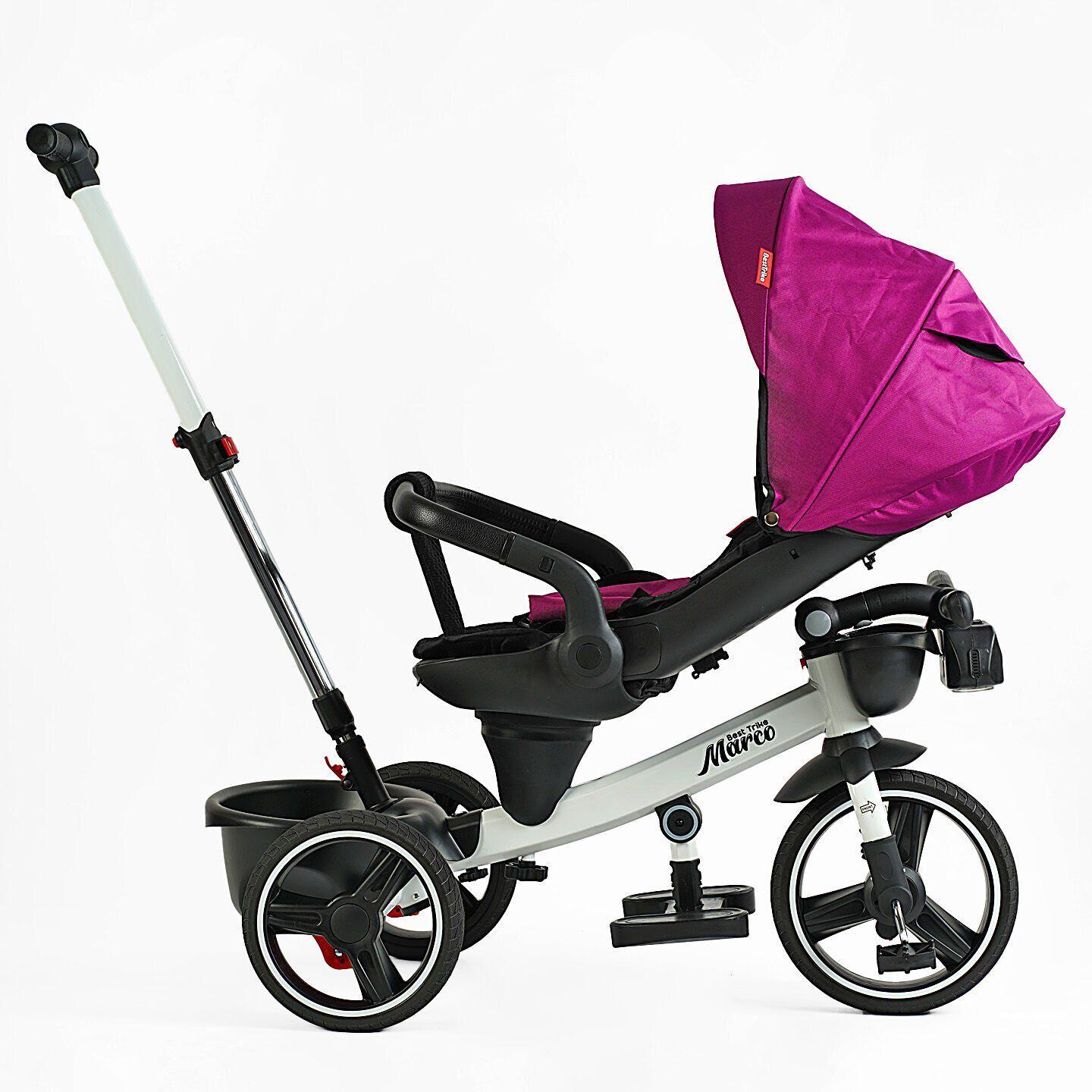 Велосипед дитячий триколісний Best Trike Marco 9155 PU складане кермо музична фара з батьківською ручкою Фіолетовий (365-18) - фото 6 Велосипед дитячий триколісний Best Trike Marco 9155 PU складане кермо музична фара з батьківською ручкою Фіолетовий (365-18) - фото 6
