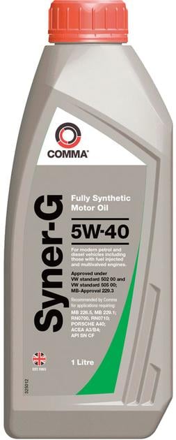 Моторное масло COMMA Syner-G A3/B4 SN/CF 5W-40 1 л (SYN1L)