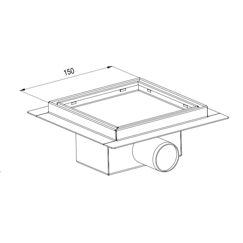 Трап для душа Imprese i-FLOW d44150S13 с сухим затвором 150x150 мм (216088) - фото 2