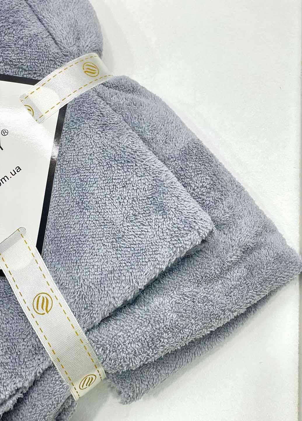 Комплект однотонных полотенец микрофибра 2 шт. (21-6) - фото 4