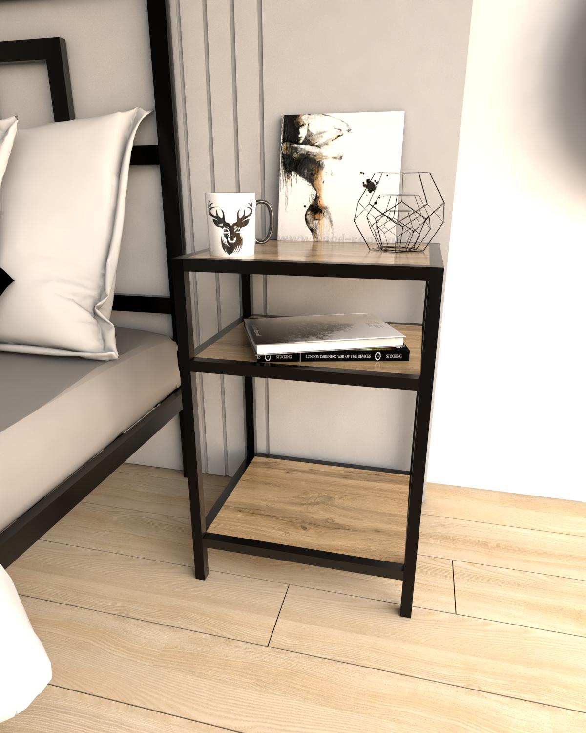 Тумба прикроватная EcoLoft Рона DSP-1342-1 в стиле лофт Дуб Аппалачи (31577983)