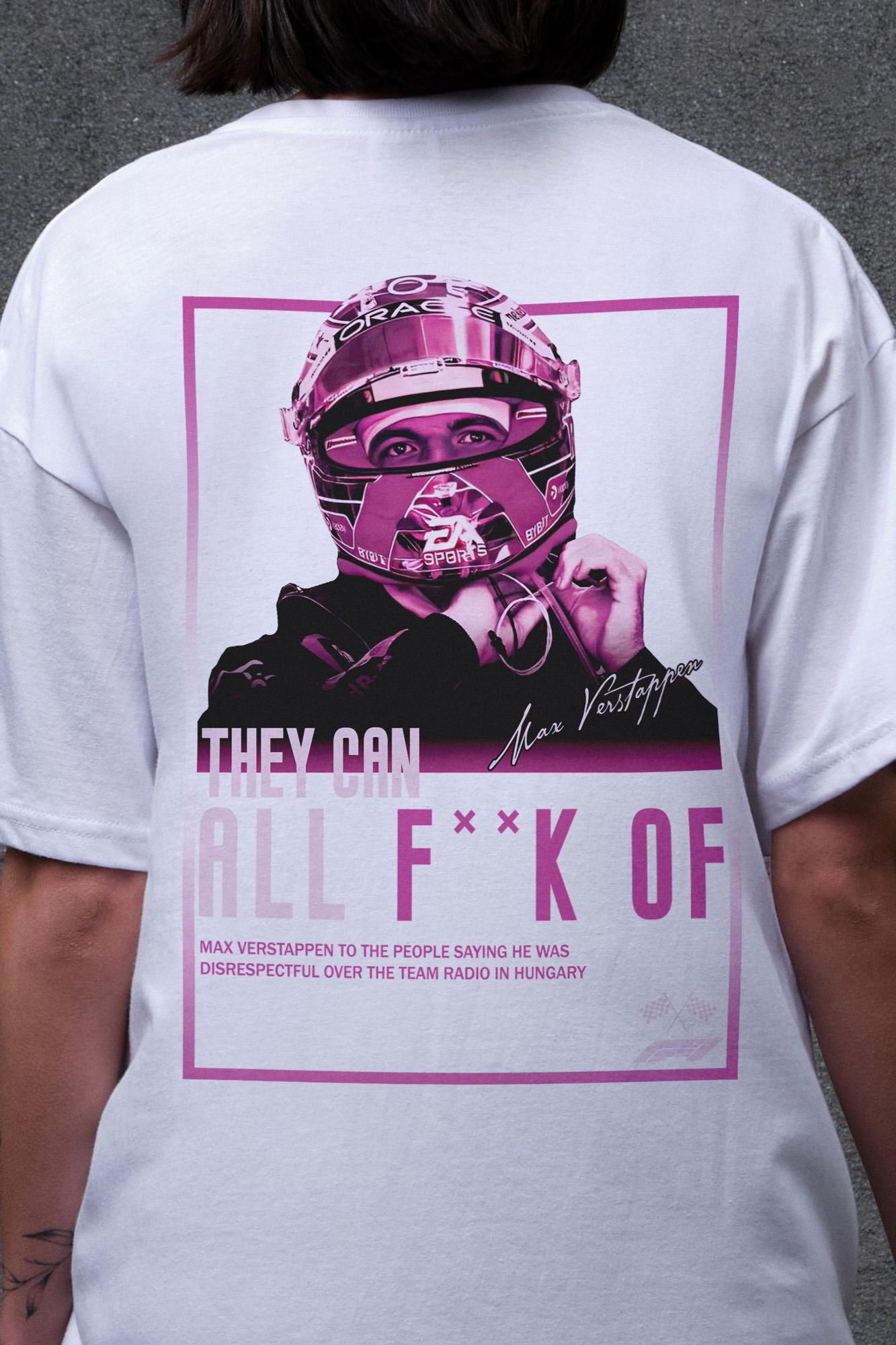 Футболка женская Without с принтом Verstappen оверсайз L/XL White (L8049679) - фото 2