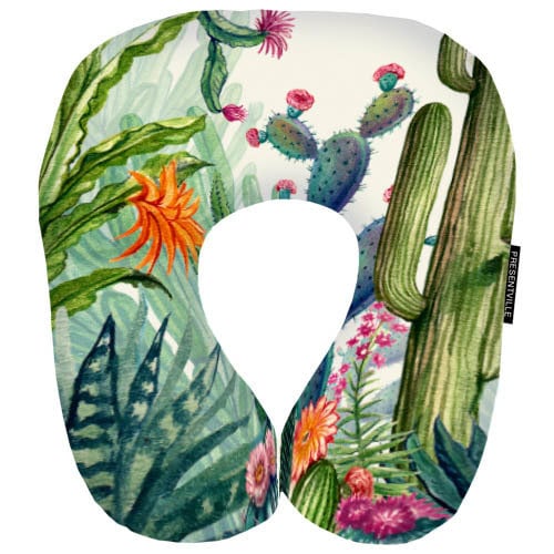 Дорожная подушка Кактусы 32x30 см (DOP_EX003)