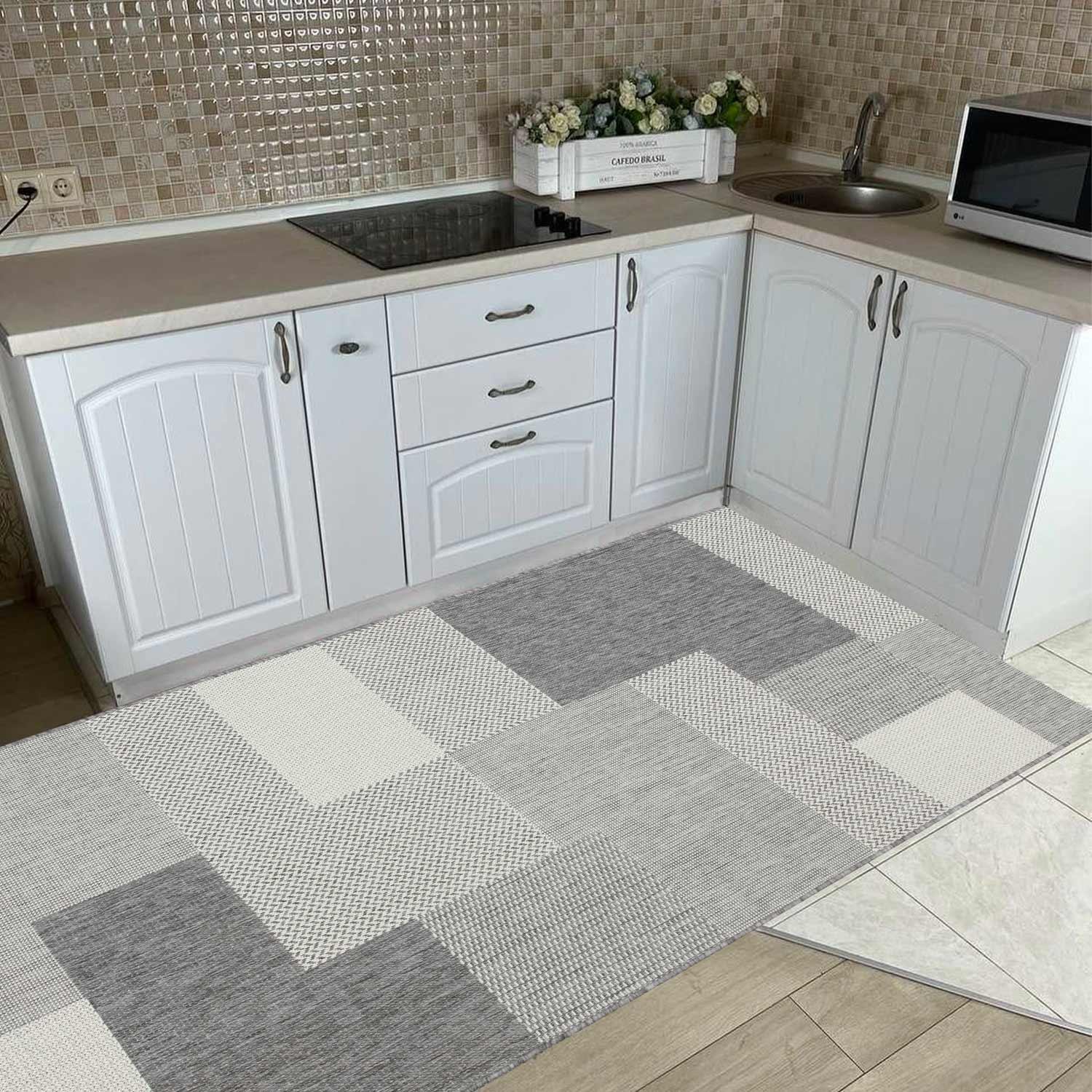 Килим безворсовий на гумовій основі DAKARIA Flex Run 19682/811 2x3 м Сірий (00-00022297) - фото 7