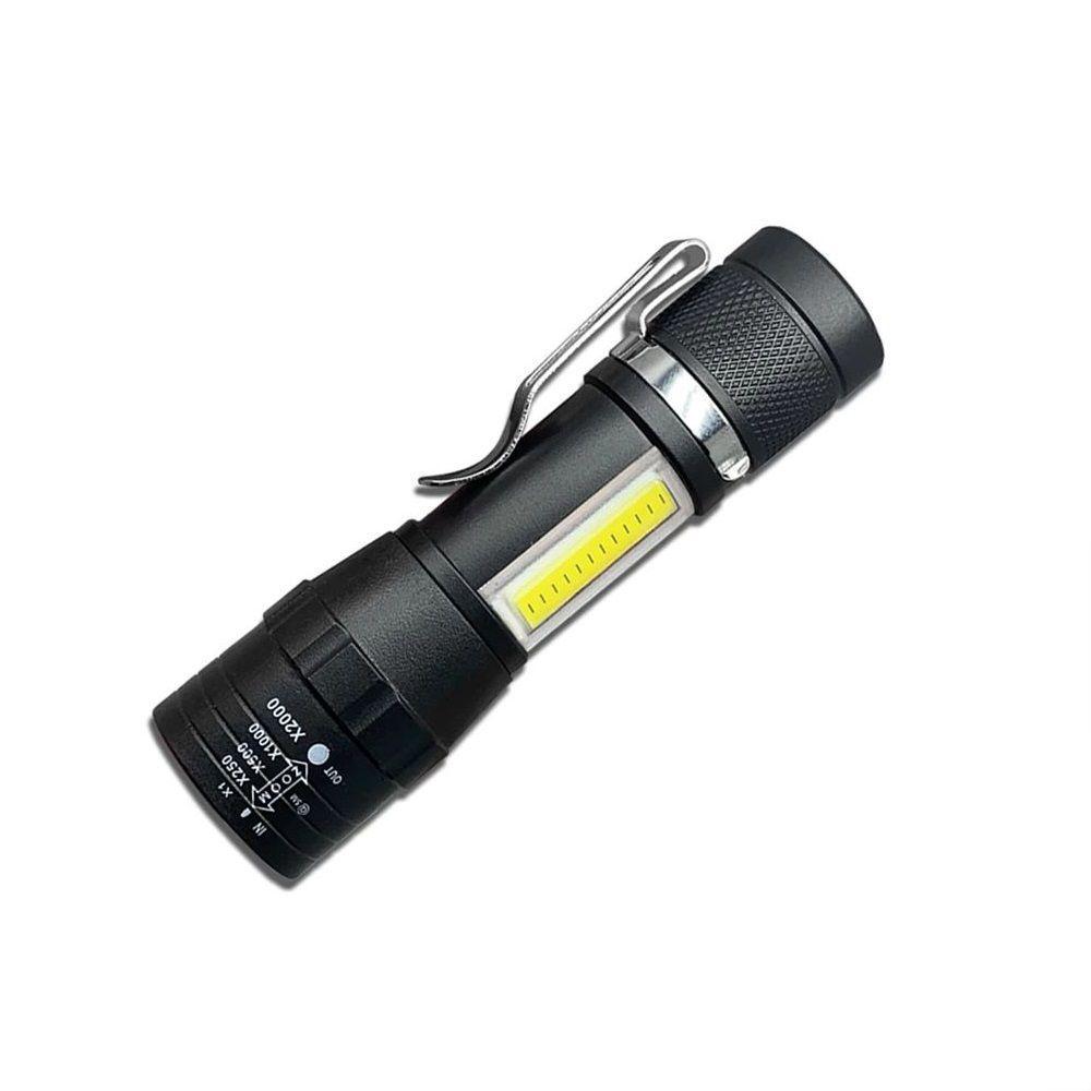 Фонарик карманный XPE-COB Zoom USB-micro в коробке (204348) - фото 3