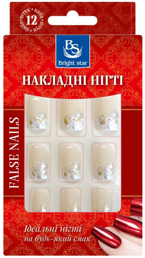 Ногти накладные Bright Star с рисунком в упаковке 12 шт. (LRN-756-02)