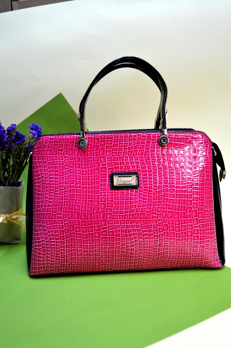 Жіноча сумка Elegant лакова Яскраво-рожевий (1159)