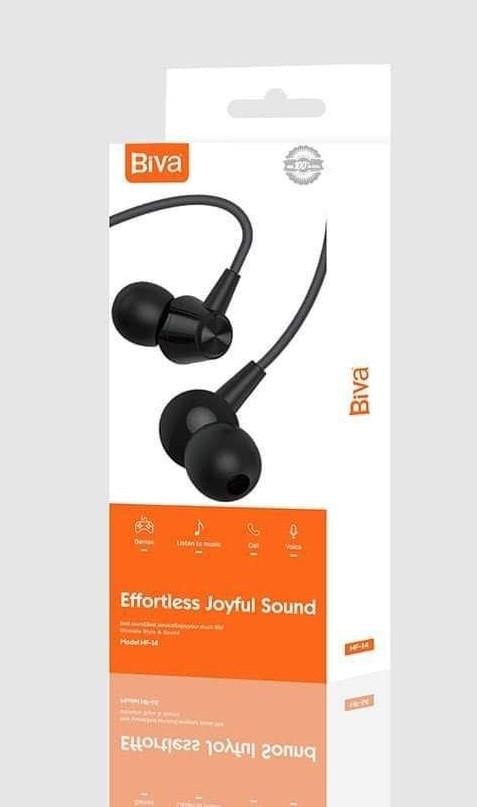 Наушники с микрофоном BIVA HF-14 Wirred Earphones with mic Black - фото 2