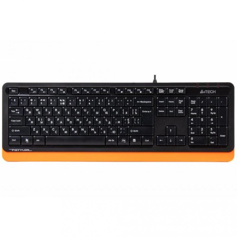 Клавиатура A4tech Fstyler FK10 Sleek MMedia Comfo USB Black/Orange