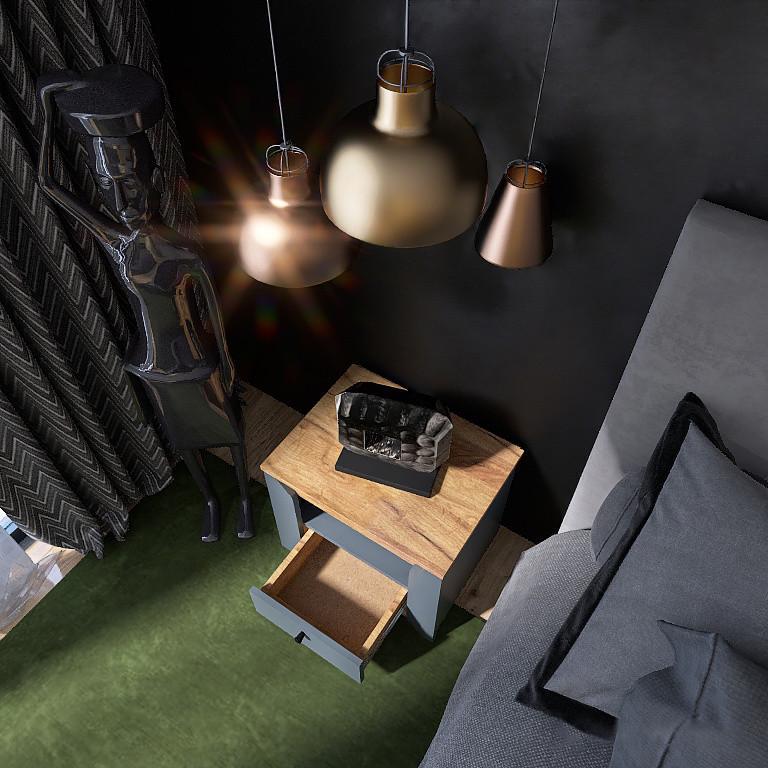 Тумба приліжкова Еверест Нордік-500 50х37,8х42 см Дуб крафт золотий/Графітовий (ЕВ20669) - фото 2 Тумба приліжкова Еверест Нордік-500 50х37,8х42 см Дуб крафт золотий/Графітовий (ЕВ20669) - фото 2