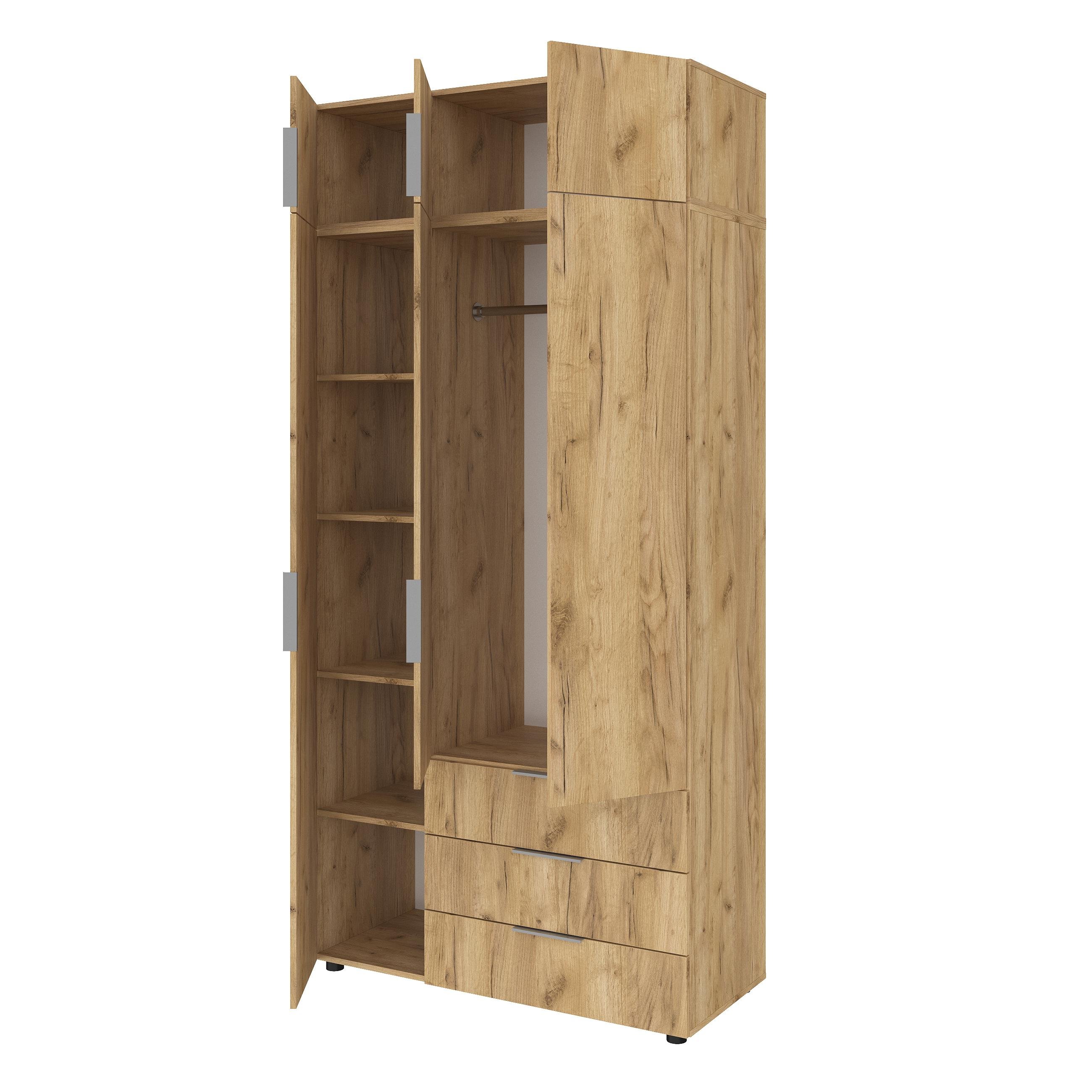 Шафа зі штангою та шухлядами Versale 3 Antr 1154x500x2400 мм Дуб Крафт Золотий - фото 2 Шафа зі штангою та шухлядами Versale 3 Antr 1154x500x2400 мм Дуб Крафт Золотий - фото 2