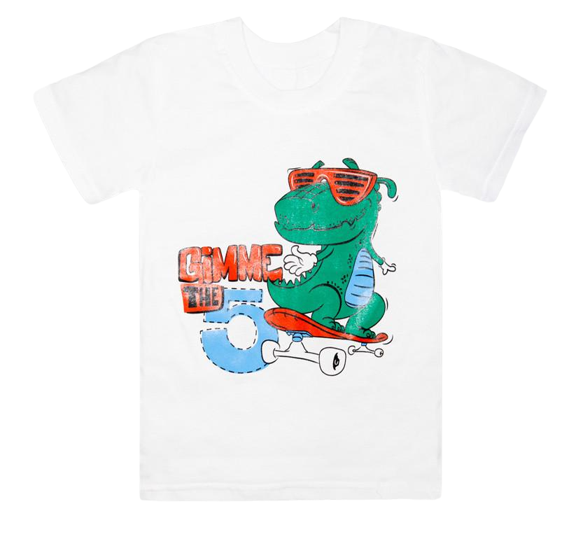 Футболка детская хлопковая для мальчика Gabbi FT-22-8/1 116 см Белый (13139)