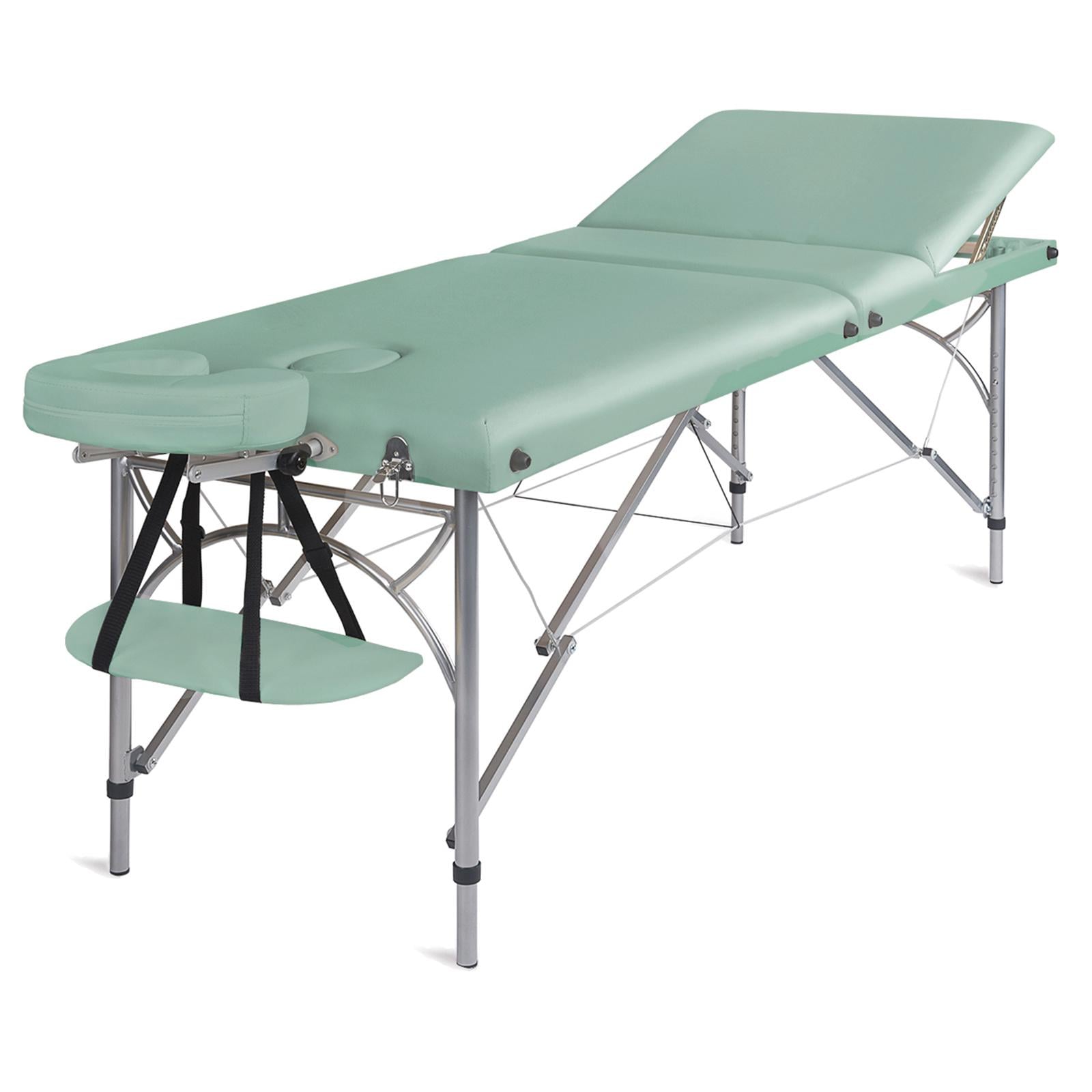 Стіл масажний алюмінієвий трисекційний Medimas Ultra-3 195x70 см Зелений