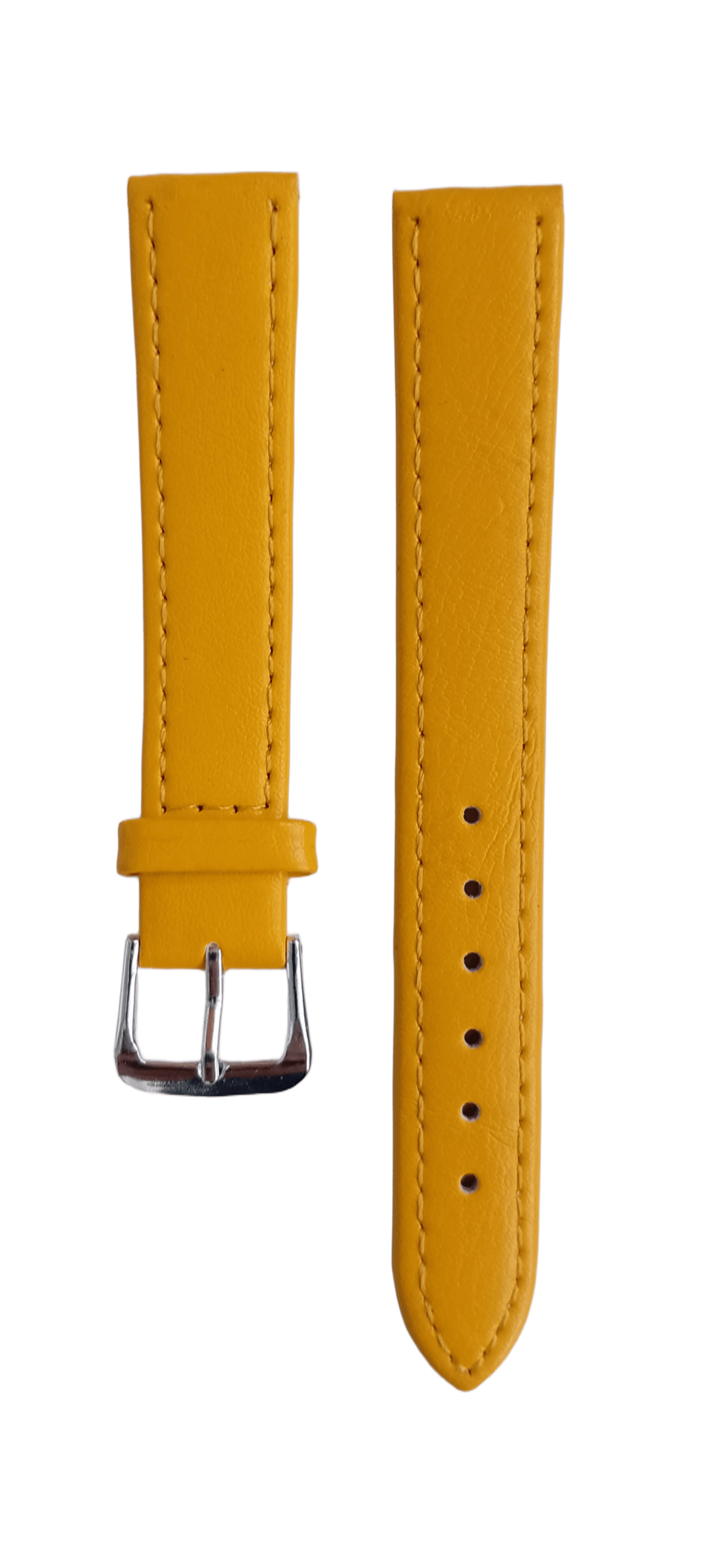 Ремешок для часов кожезаменитель гладкий 16х170 мм Желтый (2459D)