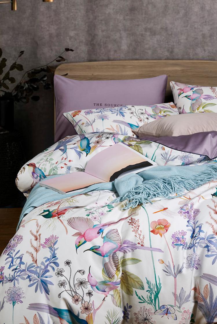 Комплект постільної білизни євро 2 Птахи Фіолетовий - фото 6 Комплект постільної білизни євро 2 Птахи Фіолетовий - фото 6